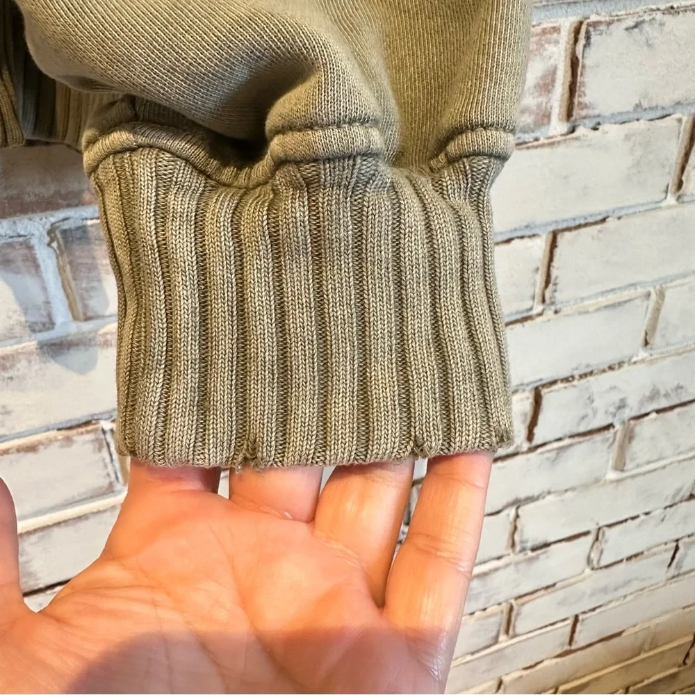 Aerie Olive Green Quarter-Zip Pullover Oversized - Picture 3 of 5